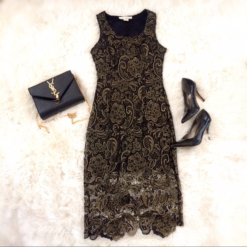 *LIKE NEW* Vintage Inspired Metallic Sheath Dress